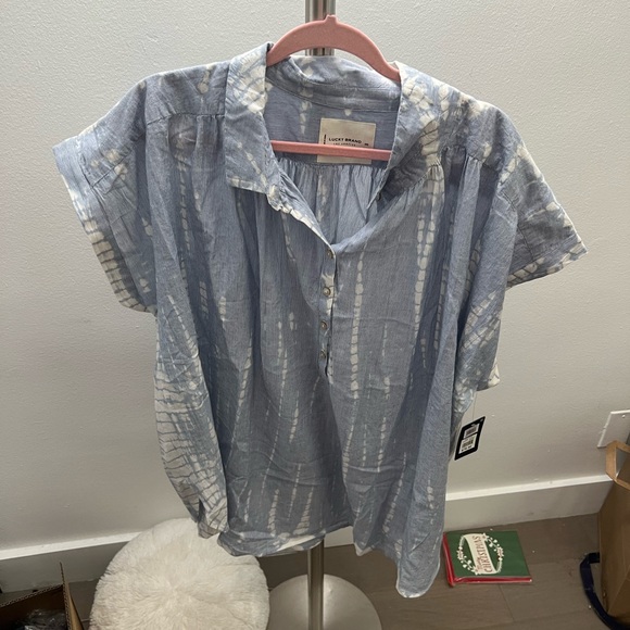 Lucky Brand Collar Popover Tie-Dye Blouse Shirt - size XXL - NWT - Picture 2 of 5